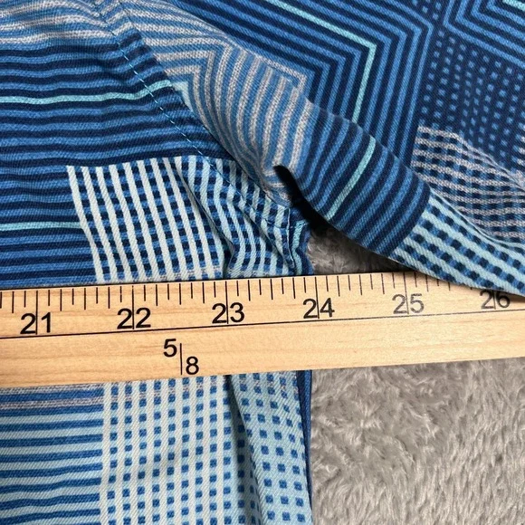 Tommy Bahama Shirt Mens Large Blue 100% Silk Geometric Button Up Original Fit - Picture 9 of 10